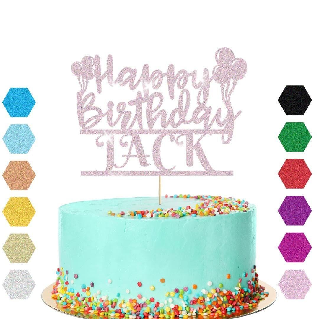 Personalised Balloons Happy Birthday Glitter Cake Topper Party Cake Decoration