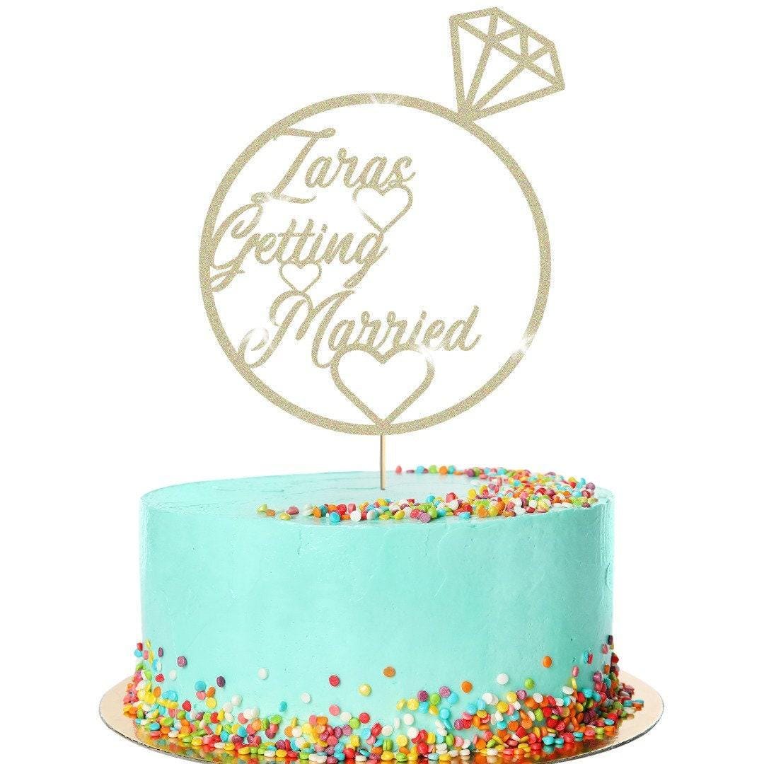 Customized Glitter Bridal Shower Cake Topper For Wedding Party Decoration