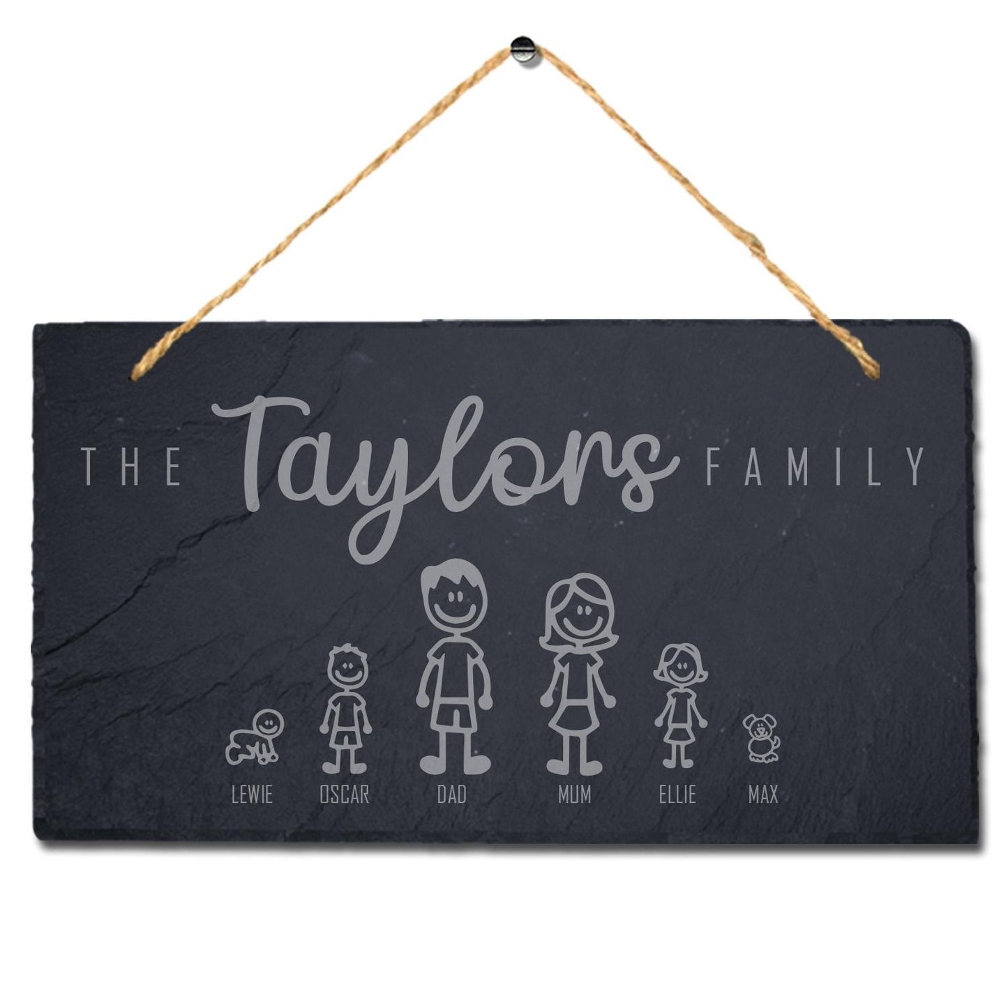 Family Name Personalised Hanging Slate Sign New Home House Warming Gift