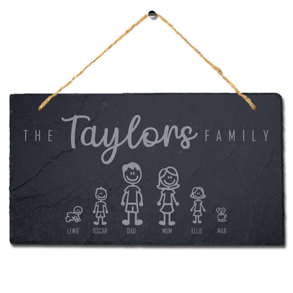 Family Name Personalised Hanging Slate Sign New Home House Warming Gift