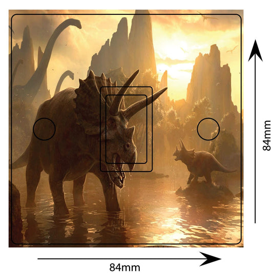 Dinosaur Lake Scene Light Switch Sticker Cover Vinyl Skin Wall Decal Decor