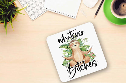 Funny Sloth Coffee Mug & Coaster Set: Novelty Animal Gift