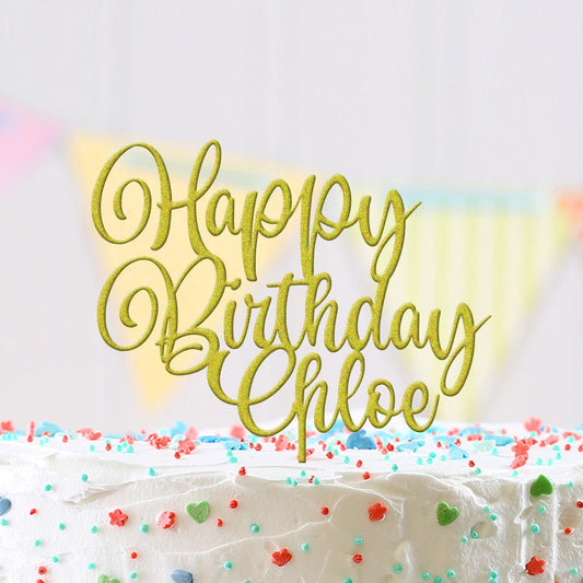 Personalised Birthday Cake Topper Any Name Glitter Acrylic Party Decoration