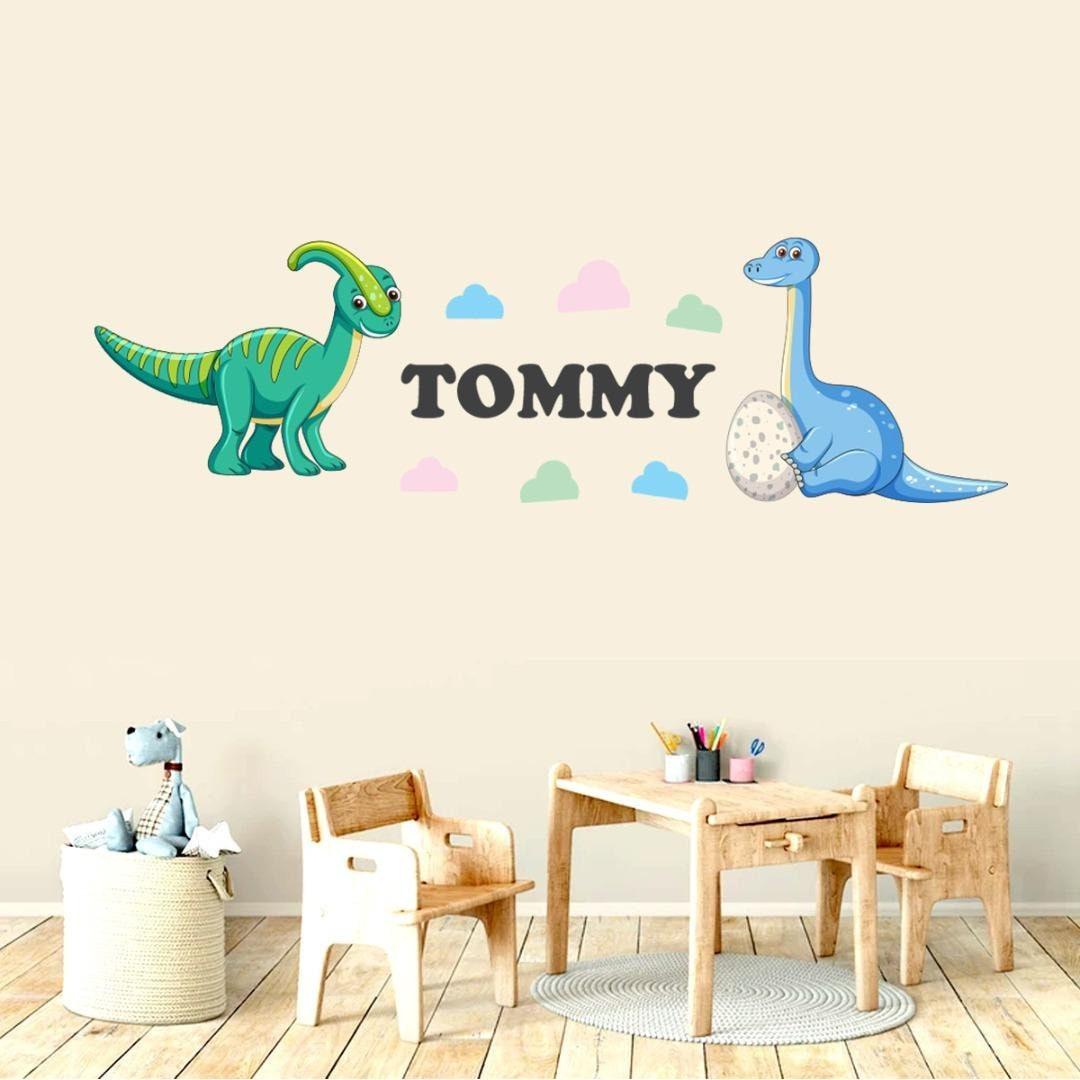 Personalised Dinosaur Wall Sticker Name Decal Apatosaurus Vinyl Girls Boys Kids Nursery Bedroom
