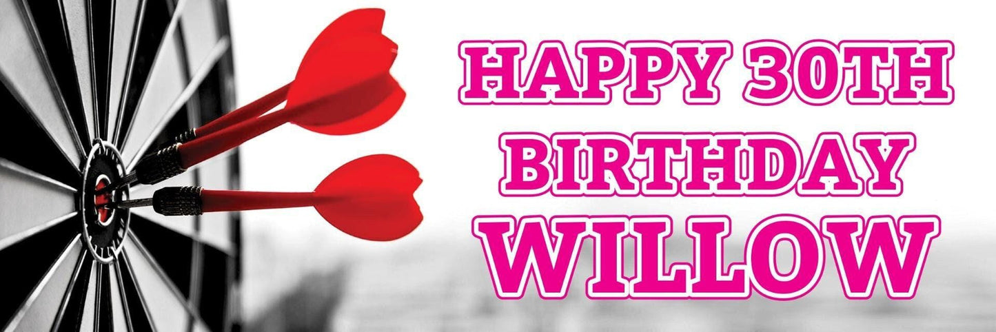 2 Personalised Dart With Pins Birthday Celebration Banners Decoration Posters