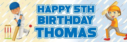 2 Personalised Cricket Birthday Party Celebration Banners Decoration Posters