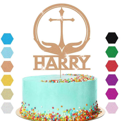 Personalised Cross Confirmation Cake Topper Congratulation Birthday Cake Any Name