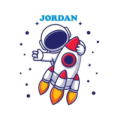 Personalised Rocket Wall Sticker Name Vinyl Decal Boys Kids Nursery Bedroom