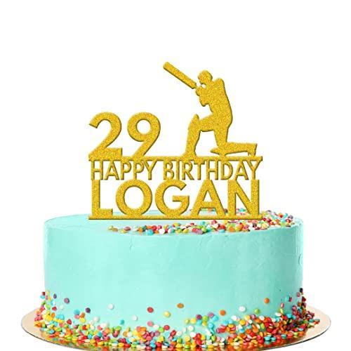 Personalised Acrylic Cricket Lover Birthday Cake Topper Batsman Decoration Gift