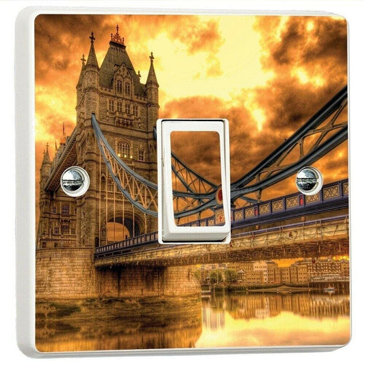 London Bridge Scene Light Switch Sticker Cover Vinyl Skin Wall Decal Decor