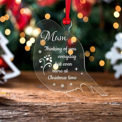 Personalised Name Memorial Christmas Robin Bauble Xmas Tree Ornament Memory Gift