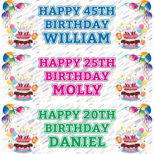 Personalised Birthday Party Banner: Custom Name & Age (Set of 2)