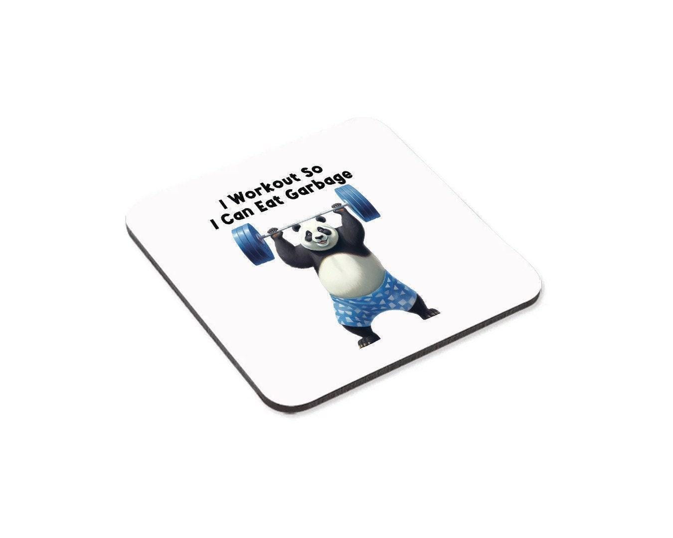 Funny Fitness Panda Coffee Mug & Coaster Set
