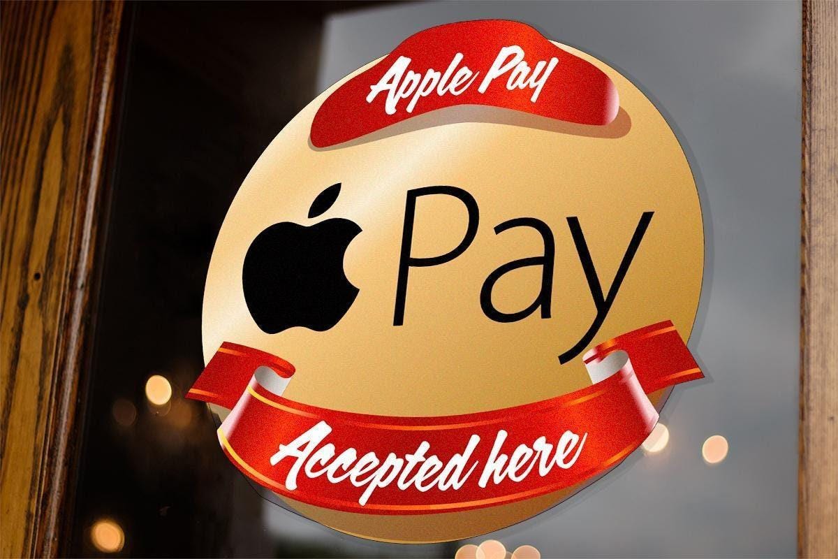 Apple Pay Accepted Here Window Cafe Shop Restaurant Sticker Sign Pos Decal