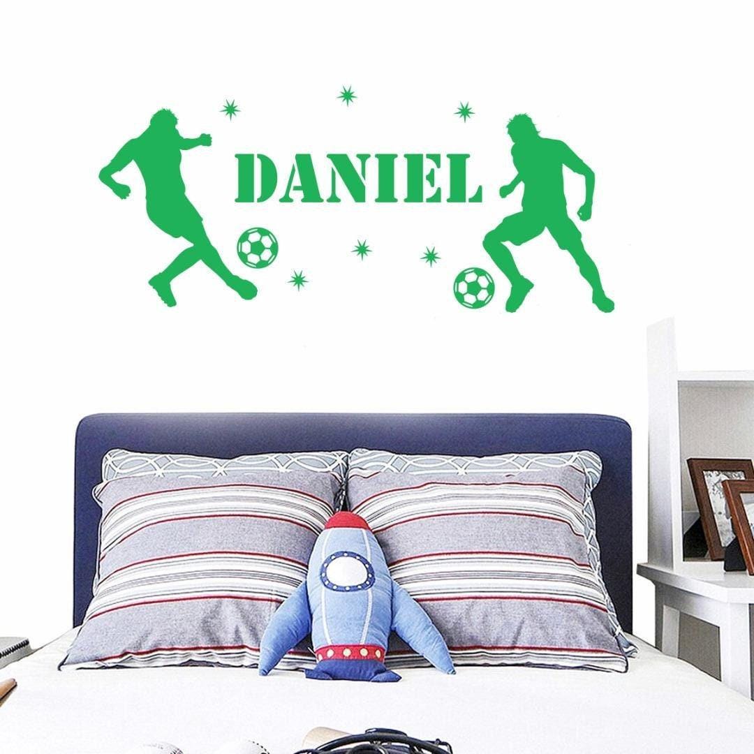 Personalised Football Wall Sticker Name Decal Vinyl Custom Kids Nursery Bedroom