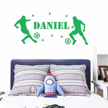 Personalised Football Wall Sticker Name Decal Vinyl Custom Kids Nursery Bedroom