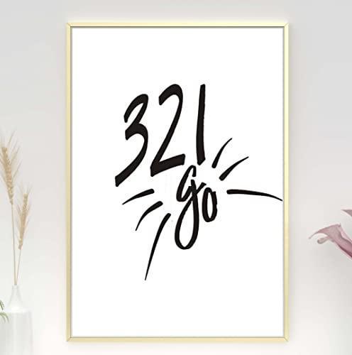 321 Go Inspirational Positive Thoughts Quote Picture Poster Print Wall