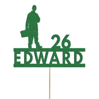 Personalised Builder Plumber Birthday Cake Topper Electrician Cake Decoration Any Name Age