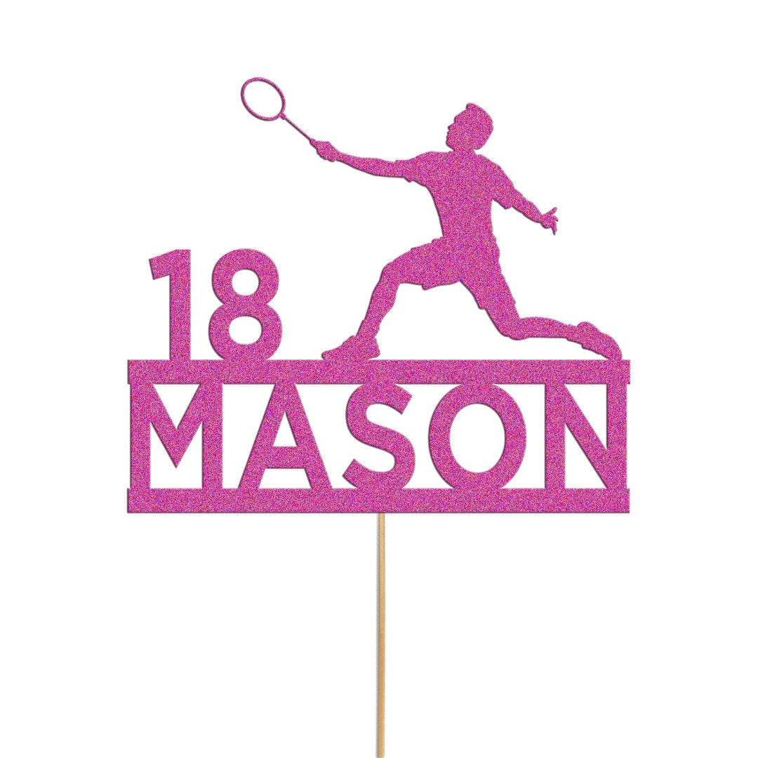 Personalised Badmintion Cake Topper Badminton Cake Decoration Any Name & Age