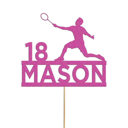 Personalised Badmintion Cake Topper Badminton Cake Decoration Any Name & Age