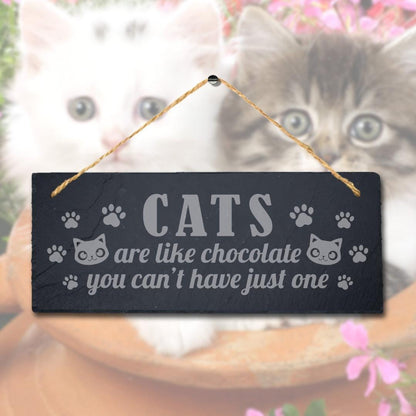 Cats Are Like Chocolate You Can Not Laser Engraved Hanging Slate Pet Plaque Sign