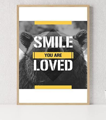 Smile You Are Loved Motivational Inspirational Love Positive Quote Poster Wall