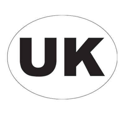 UK Oval Car Sticker: Self Adhesive Vinyl - Set of 2 (18x13cm)