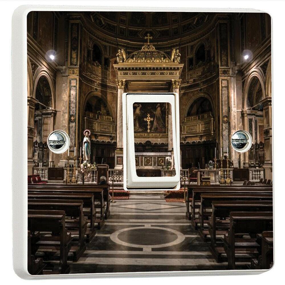 Church Inside 3d Light Switch Sticker Cover Vinyl Skin Wall Decal Bedroom Decor