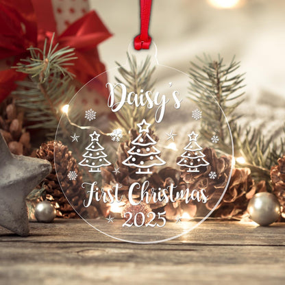 Personalised Babys First Christmas Bauble Xmas Tree Decoration Keepsake Gift