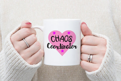 Funny Chaos Coordinator - Ceramic Novelty Mug & Coaster Coffee Tea Cup Office Workspace Gift
