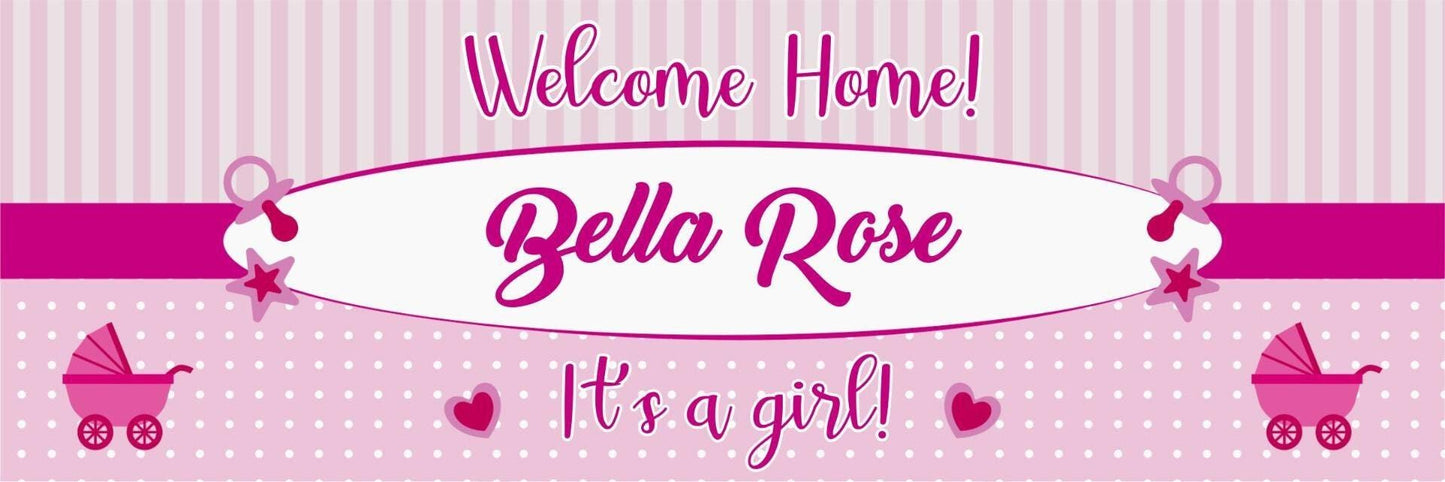 2 Personalised Welcome Home Baby Party Celebration Banners Decoration Posters