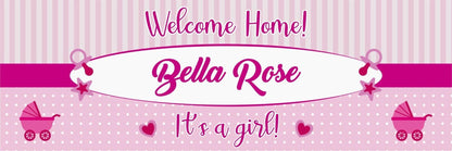 2 Personalised Welcome Home Baby Party Celebration Banners Decoration Posters