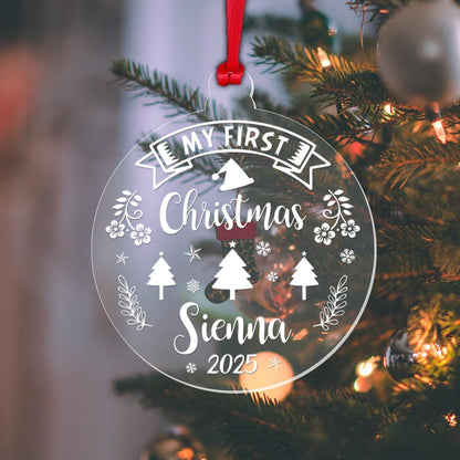 Personalised Name Babys First Christmas Bauble Xmas Decoration Keepsake Gift