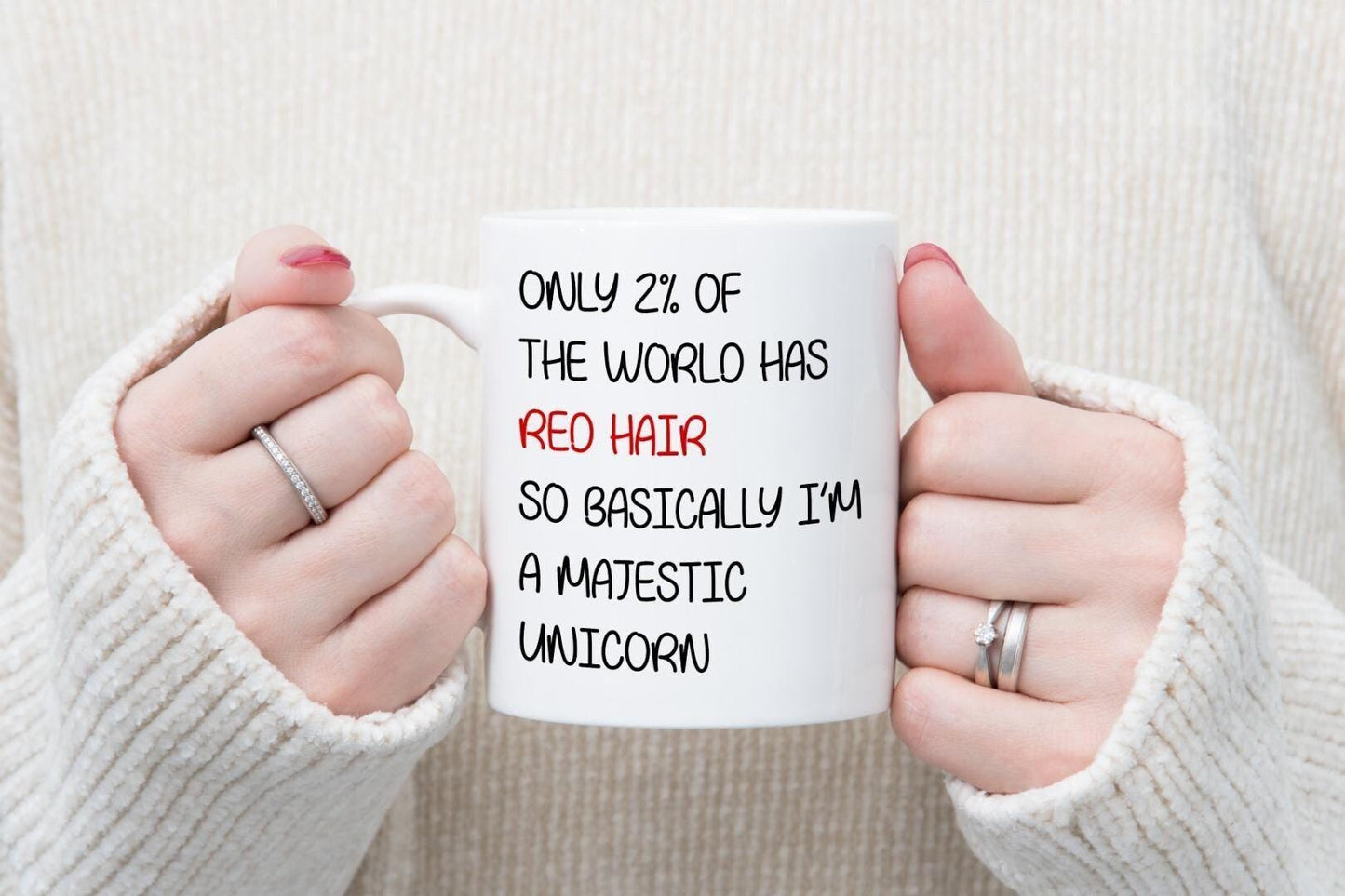 Red Hair Mug & Coaster Set: Funny Birthday Gift