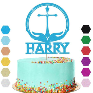 Personalised Cross Confirmation Cake Topper Congratulation Birthday Cake Any Name