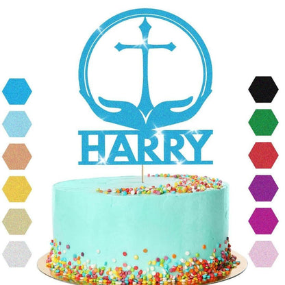 Personalised Cross Confirmation Cake Topper Congratulation Birthday Cake Any Name
