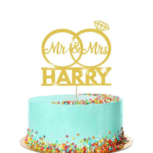 Personalised Wedding Cake Topper Mr & Mrs Anniversary Party Decoration Keepsake