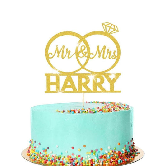 Personalised Wedding Cake Topper Mr & Mrs Anniversary Party Decoration Keepsake