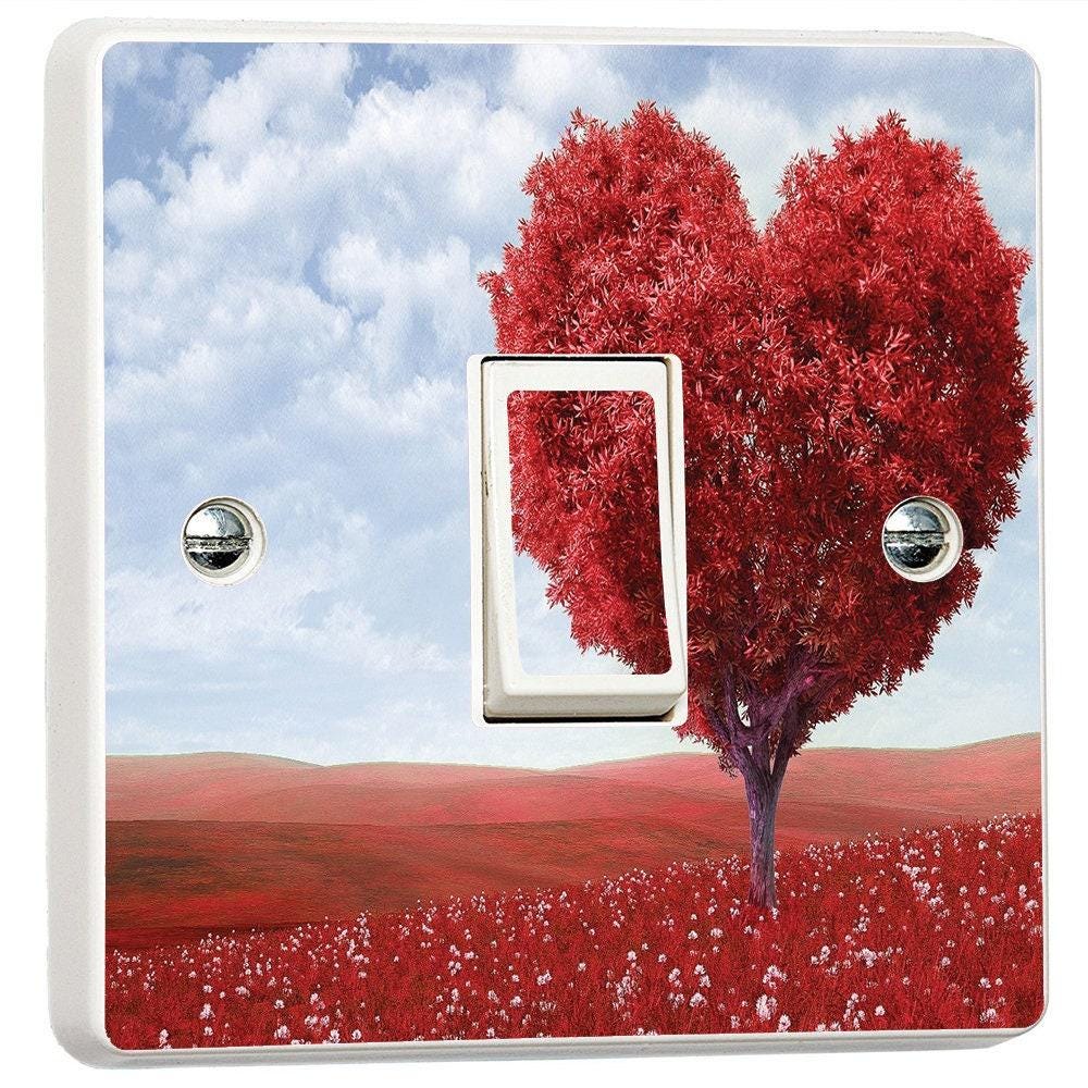 Blossom Heart Country 3d Light Switch Sticker Cover Vinyl Skin Wall Decal Decor