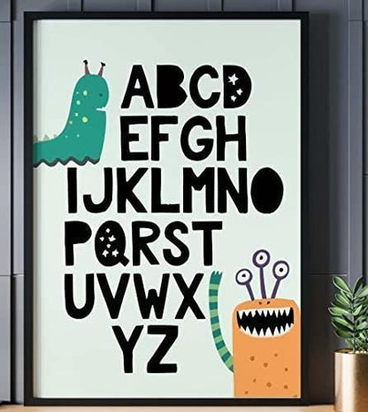 Monster Alphabet Nursery Art Print: Kids Wall Decor