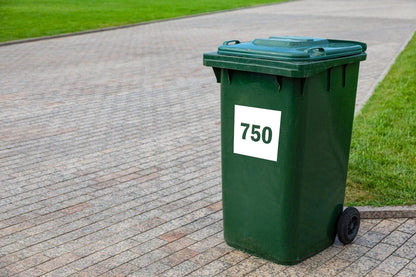 Personalized Wheelie Bin Sticker: Square Style, Custom Number