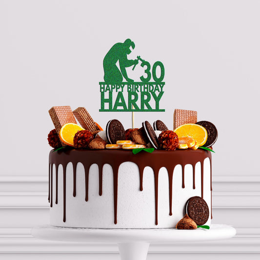 Welder Cake Topper Personalised Welding Birthday Decoration Add Any Name & Age