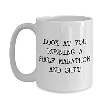Marathon Runner Coffee Mug: Humorous Gift for Athletes