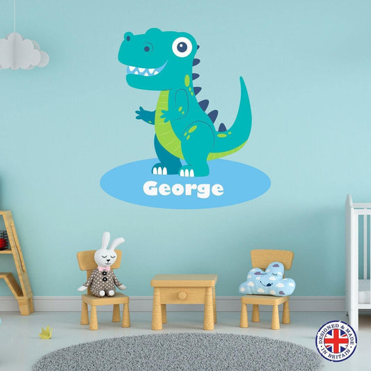 Personalised Dinosaur Wall Sticker Boys Bedroom Nursery Kids Name Vinyl T-rex