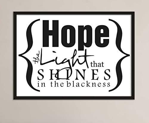 Hope The Light That Shine Motivational Positive Thought Quote Poster Print Wall