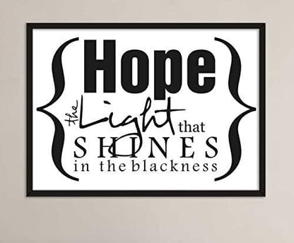 Hope The Light That Shine Motivational Positive Thought Quote Poster Print Wall