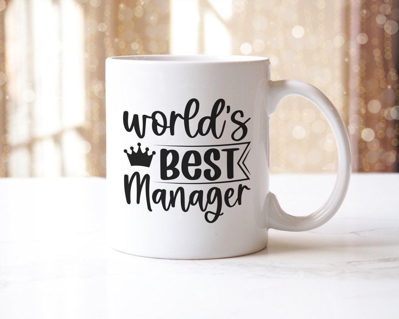 Worlds Best Manager Funny Ceramic Novelty Mug & Coaster Coffee Tea Cup Gift Office Workspace