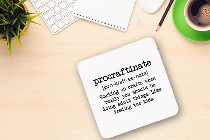 Funny Procraftinate Defination - Ceramic Novelty Mug & Coaster Coffee Tea Cup Office Gift