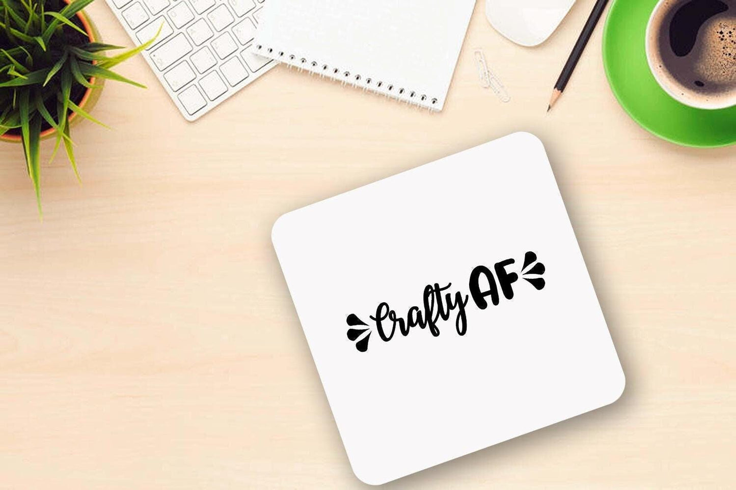 Funny Crafty Af - Ceramic Novelty Mug & Coaster Coffee Tea Cup Artistic Office Gift