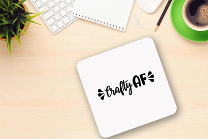 Funny Crafty Af - Ceramic Novelty Mug & Coaster Coffee Tea Cup Artistic Office Gift